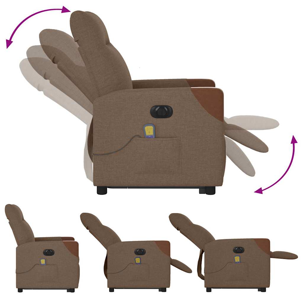Sta-op-massagestoel elektrisch verstelbaar stof bruin is nu te koop bij PeponiXL, paradijselijk wonen!