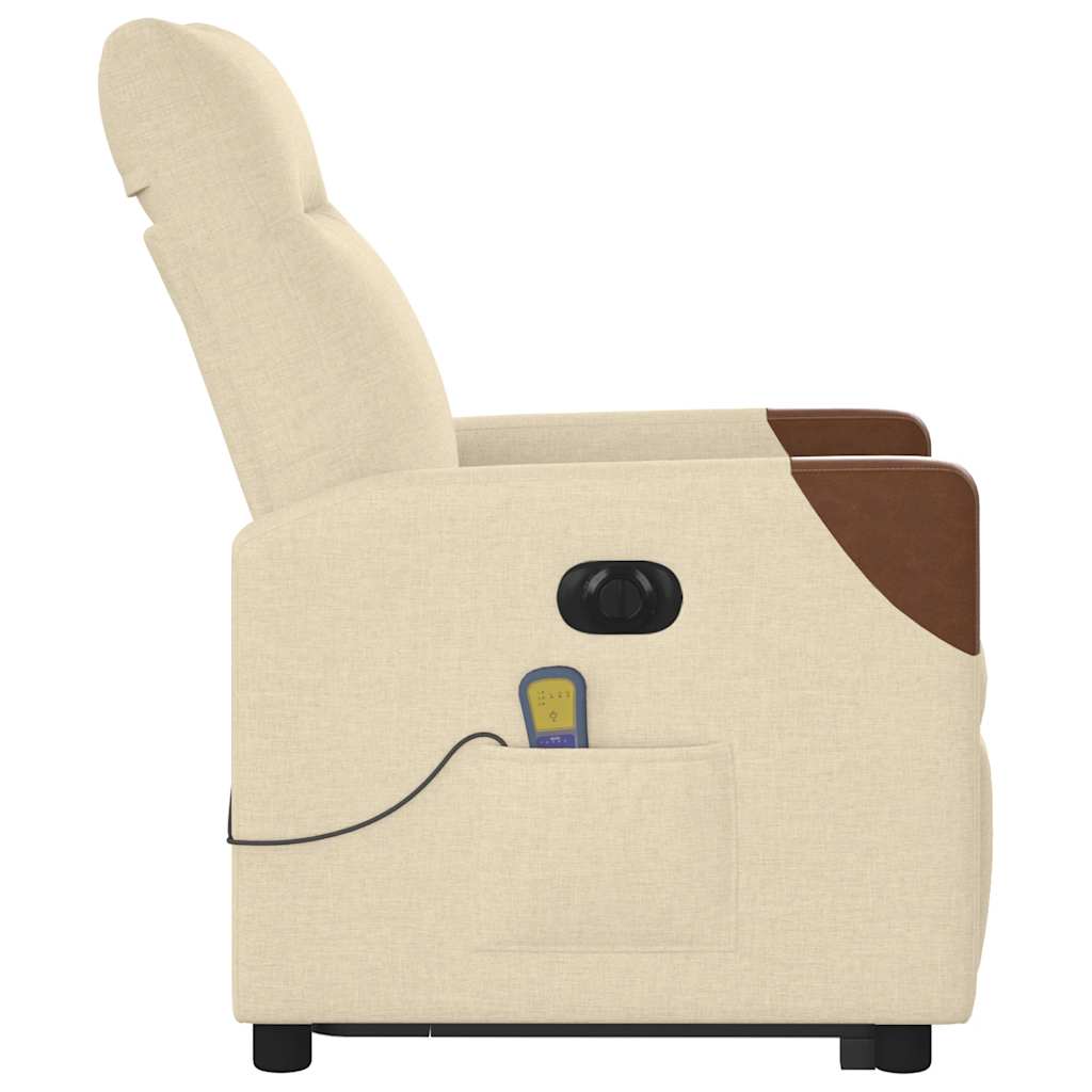 Sta-op-massagestoel elektrisch verstelbaar stof crèmekleurig is nu te koop bij PeponiXL, paradijselijk wonen!