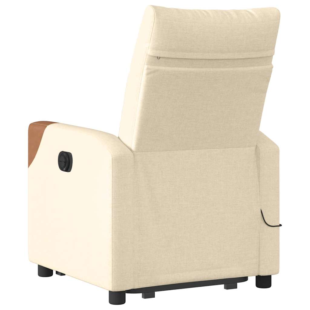 Sta-op-massagestoel elektrisch verstelbaar stof crèmekleurig is nu te koop bij PeponiXL, paradijselijk wonen!