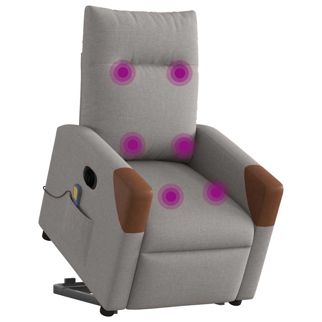Sta-op-massagestoel elektrisch verstelbaar stof taupe is nu te koop bij PeponiXL, paradijselijk wonen!