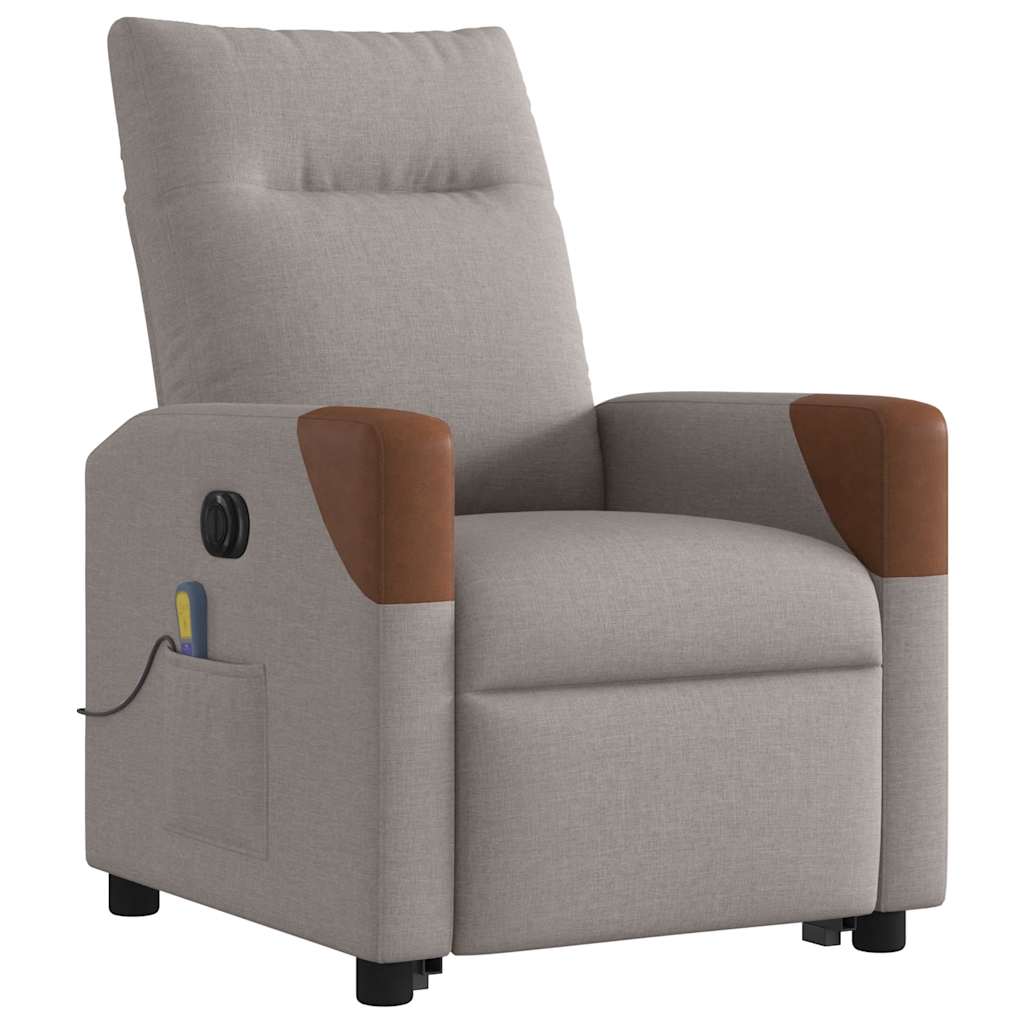 Sta-op-massagestoel elektrisch verstelbaar stof taupe is nu te koop bij PeponiXL, paradijselijk wonen!