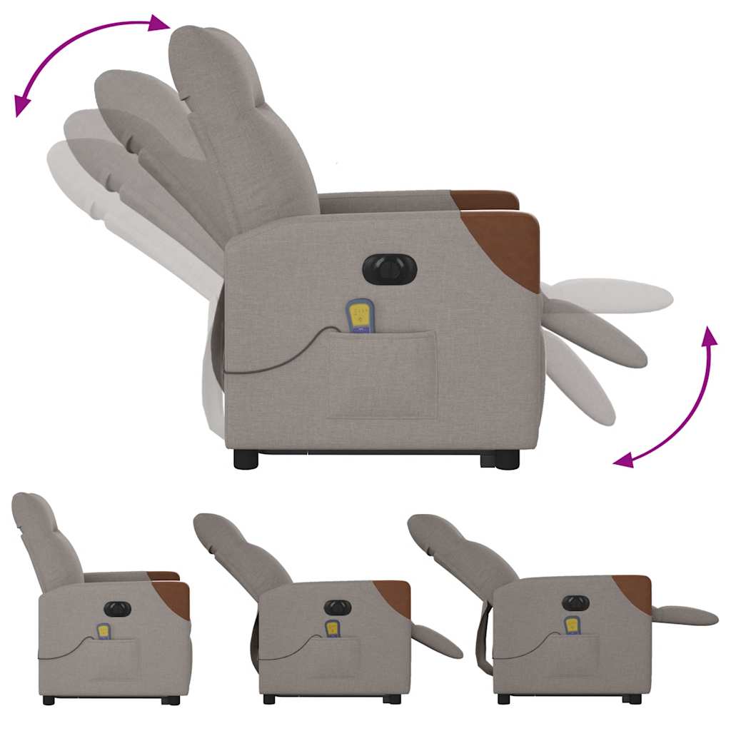 Sta-op-massagestoel elektrisch verstelbaar stof taupe is nu te koop bij PeponiXL, paradijselijk wonen!