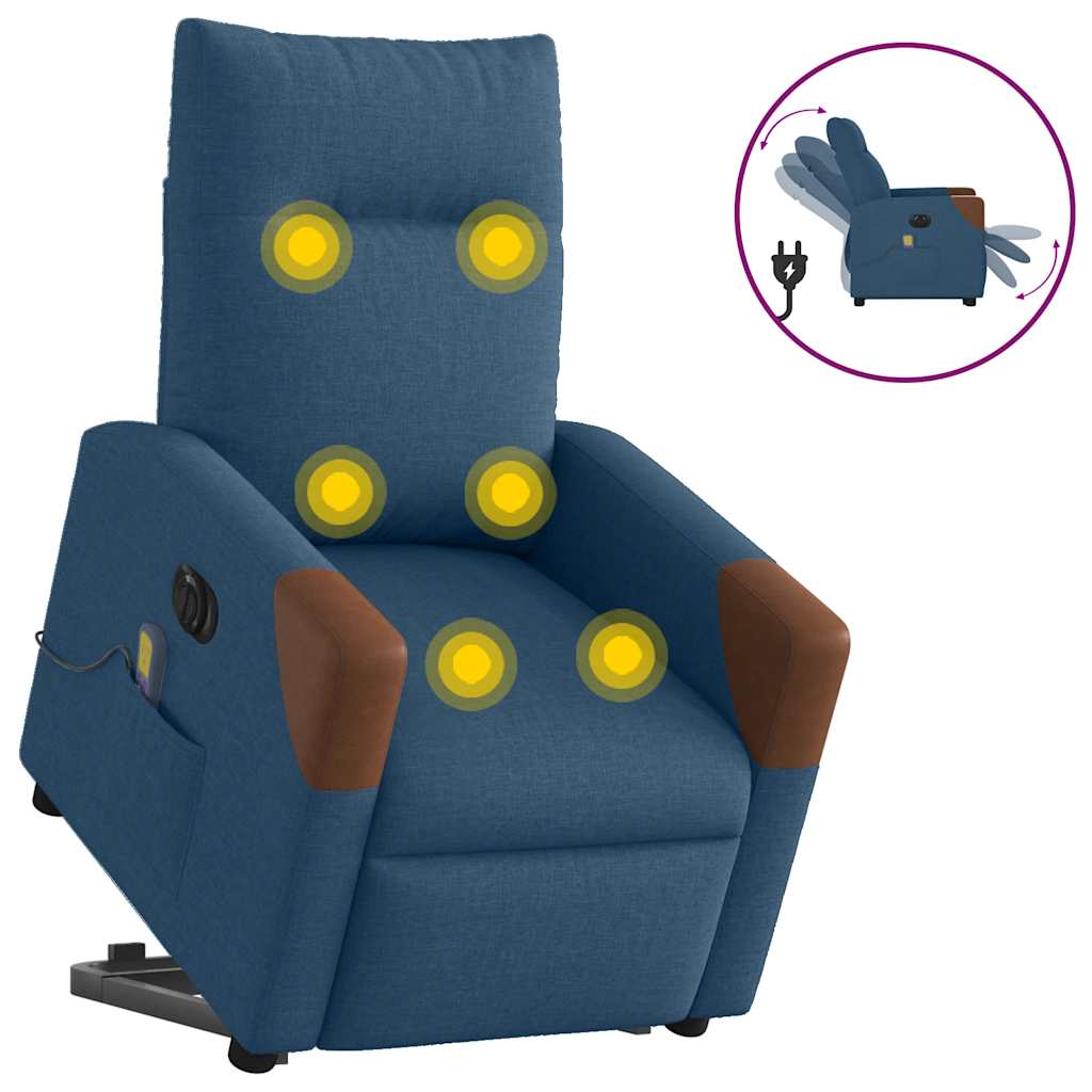 Sta-op-massagestoel elektrisch verstelbaar stof blauw is nu te koop bij PeponiXL, paradijselijk wonen!