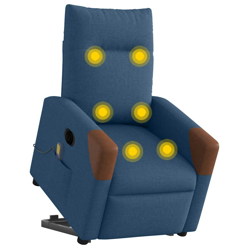 Sta-op-massagestoel elektrisch verstelbaar stof blauw is nu te koop bij PeponiXL, paradijselijk wonen!