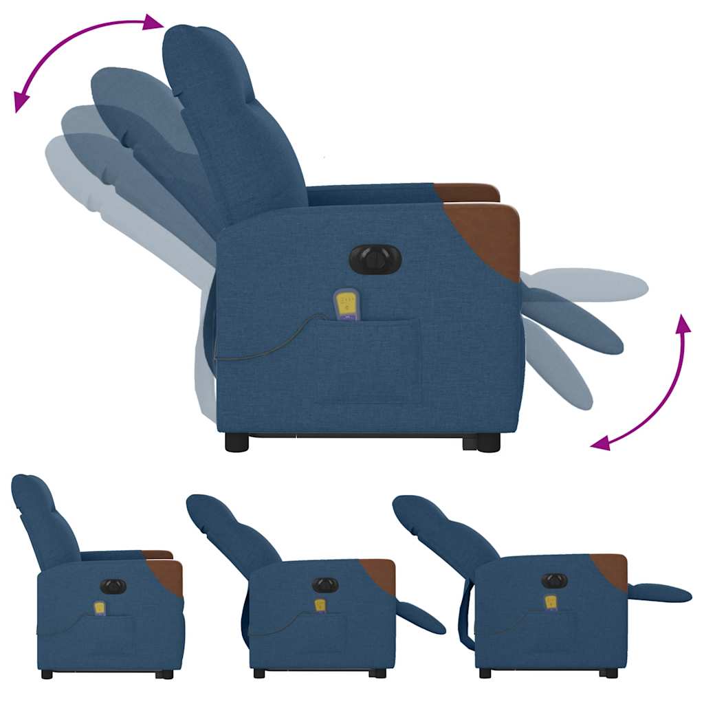 Sta-op-massagestoel elektrisch verstelbaar stof blauw is nu te koop bij PeponiXL, paradijselijk wonen!