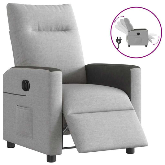 Fauteuil elektrisch verstelbaar stof wolk grijs is nu te koop bij PeponiXL, paradijselijk wonen!