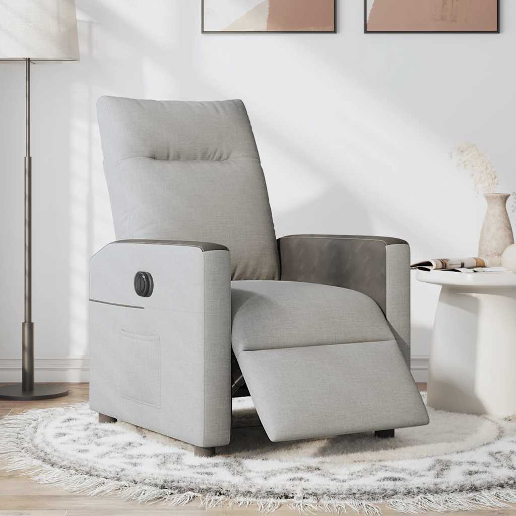 Fauteuil elektrisch verstelbaar stof wolk grijs is nu te koop bij PeponiXL, paradijselijk wonen!
