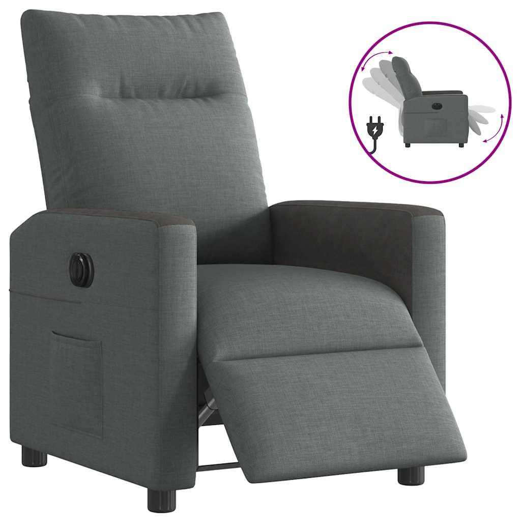 Fauteuil elektrisch verstelbaar stof donkergrijs is nu te koop bij PeponiXL, paradijselijk wonen!
