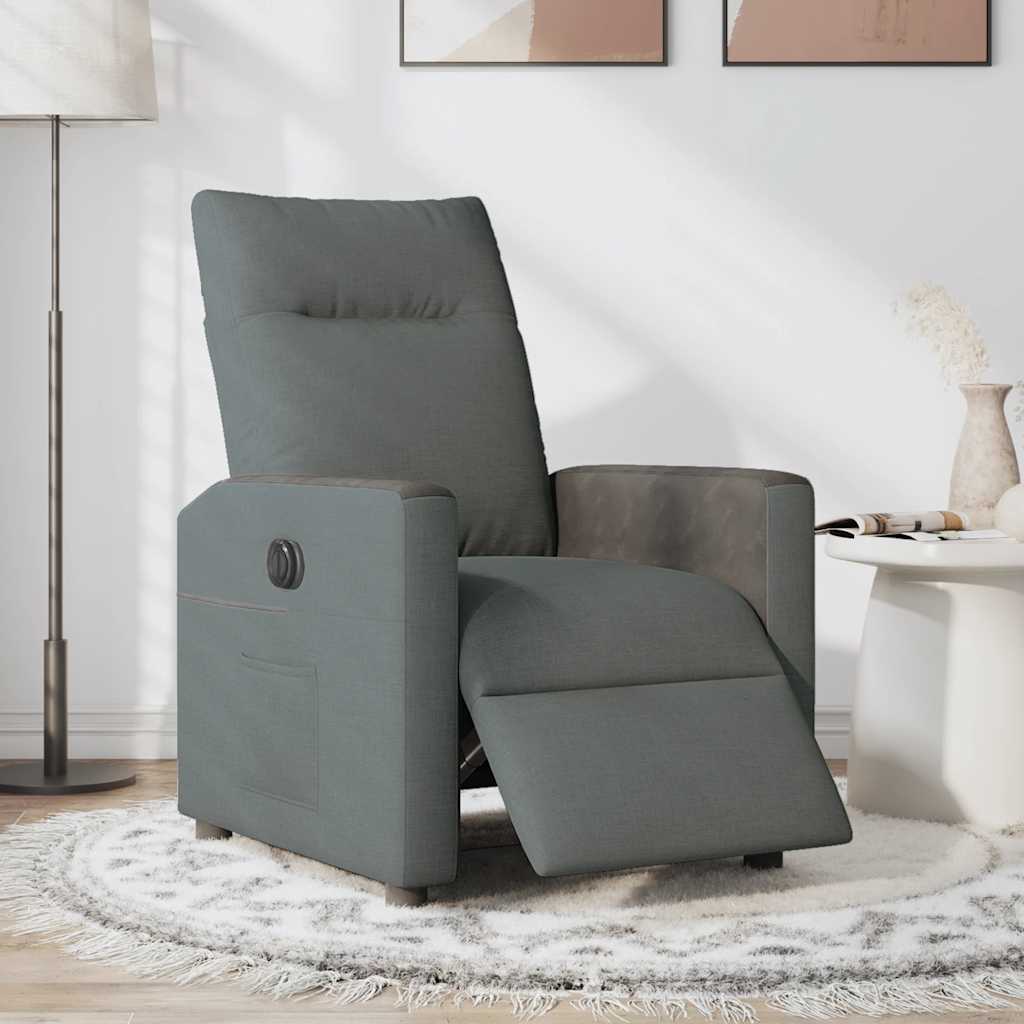 Fauteuil elektrisch verstelbaar stof donkergrijs is nu te koop bij PeponiXL, paradijselijk wonen!