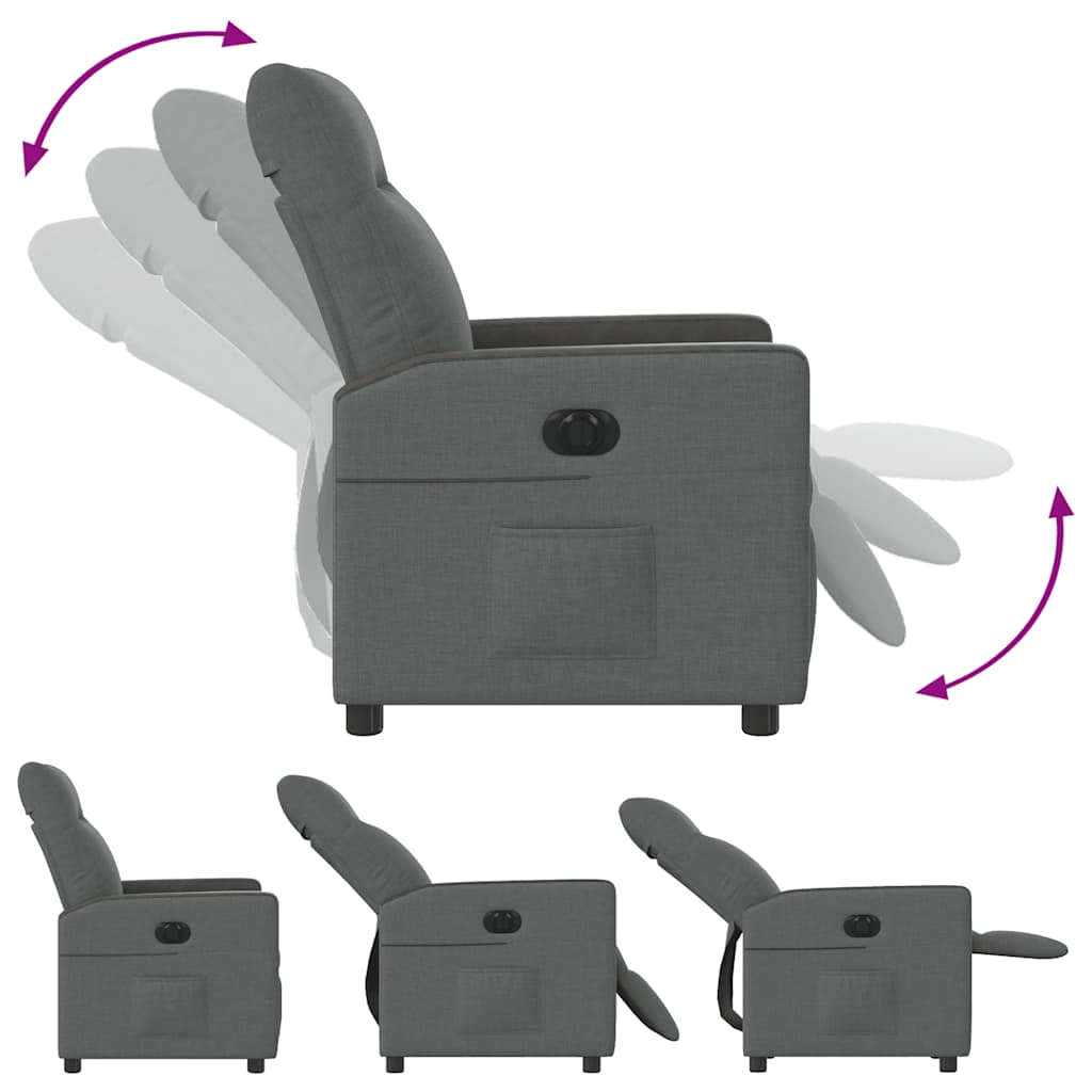 Fauteuil elektrisch verstelbaar stof donkergrijs is nu te koop bij PeponiXL, paradijselijk wonen!