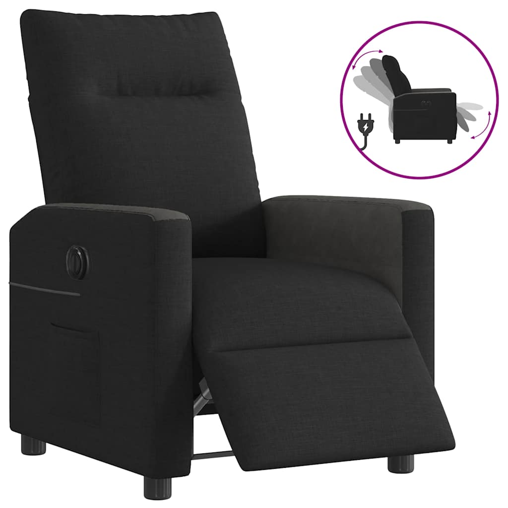 Fauteuil verstelbaar elektrisch stof zwart is nu te koop bij PeponiXL, paradijselijk wonen!