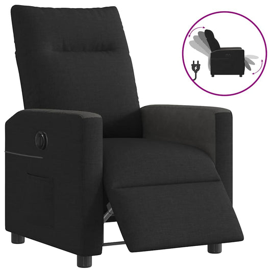 Fauteuil verstelbaar elektrisch stof zwart is nu te koop bij PeponiXL, paradijselijk wonen!