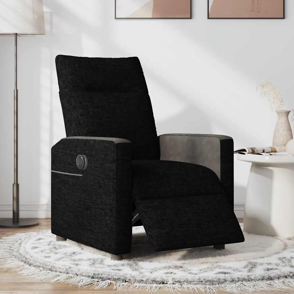 Fauteuil verstelbaar elektrisch stof zwart is nu te koop bij PeponiXL, paradijselijk wonen!