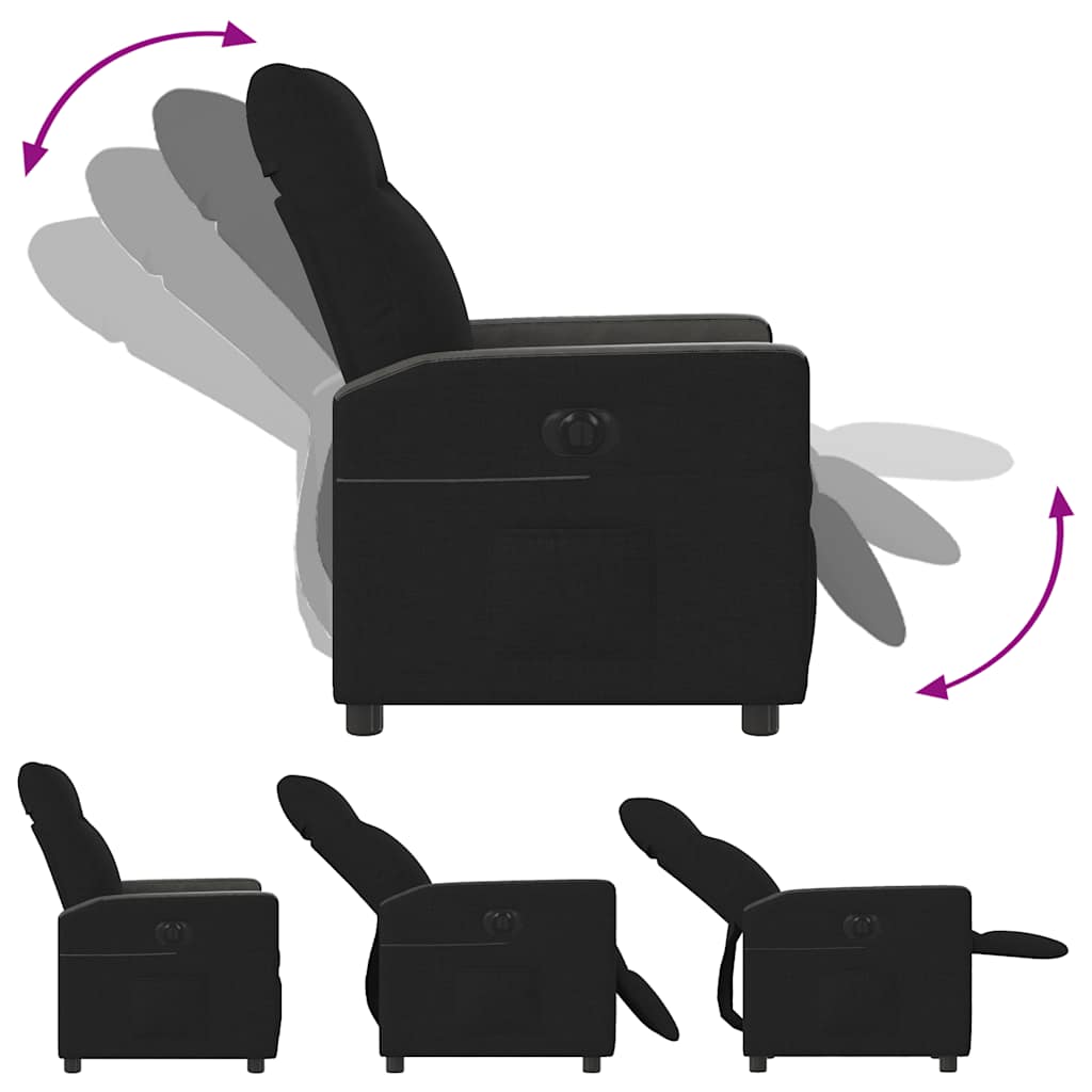 Fauteuil verstelbaar elektrisch stof zwart is nu te koop bij PeponiXL, paradijselijk wonen!