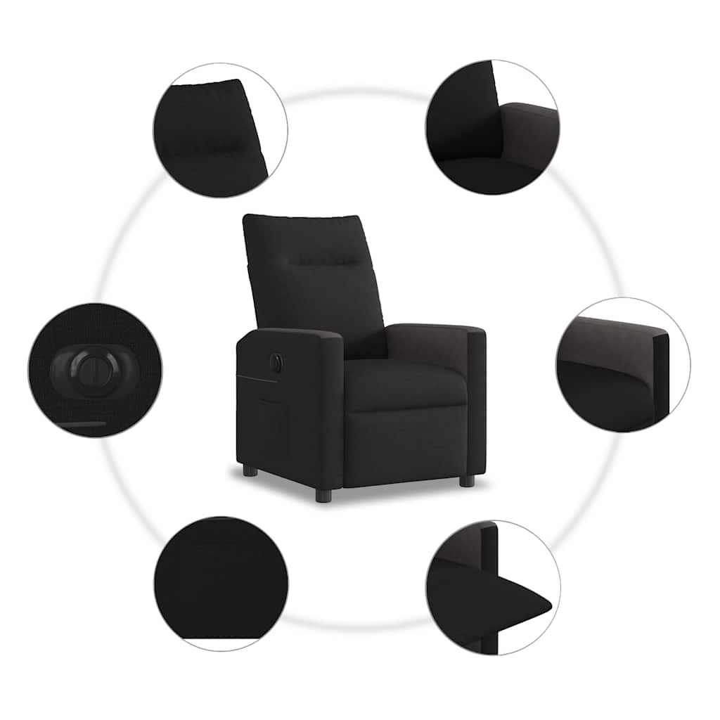 Fauteuil verstelbaar elektrisch stof zwart is nu te koop bij PeponiXL, paradijselijk wonen!