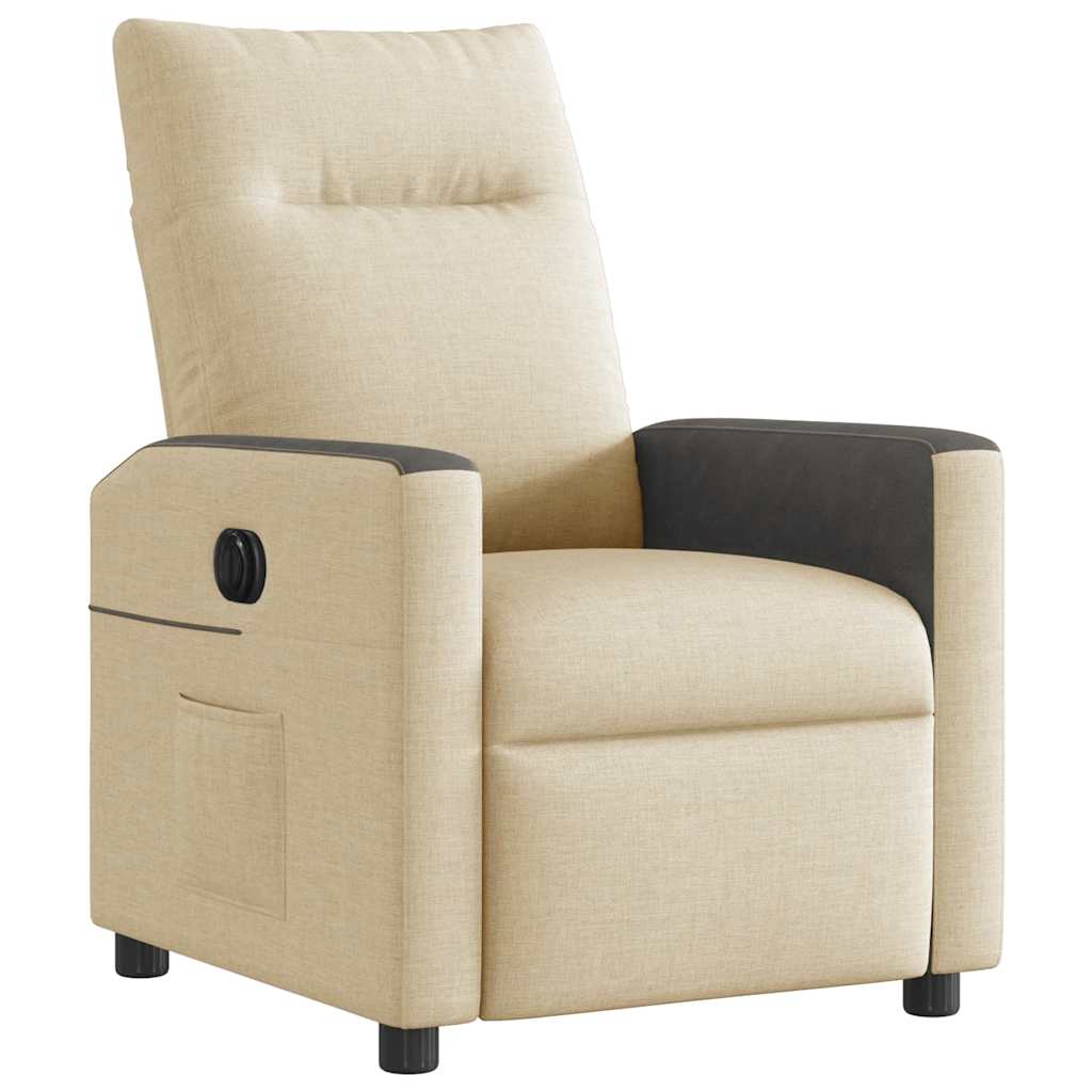 Fauteuil verstelbaar elektrisch stof crèmekleurig is nu te koop bij PeponiXL, paradijselijk wonen!
