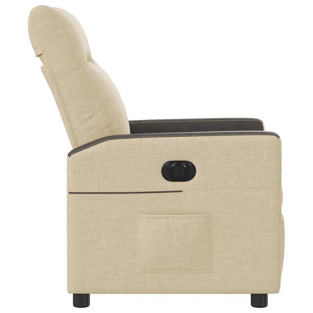 Fauteuil verstelbaar elektrisch stof crèmekleurig is nu te koop bij PeponiXL, paradijselijk wonen!