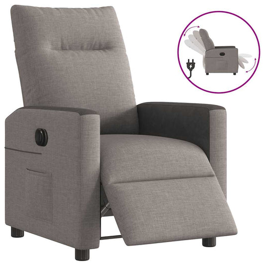 Fauteuil verstelbaar elektrisch stof taupe is nu te koop bij PeponiXL, paradijselijk wonen!