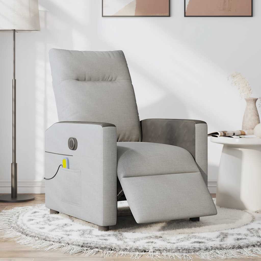 Massagestoel elektrisch verstelbaar stof wolk grijs is nu te koop bij PeponiXL, paradijselijk wonen!