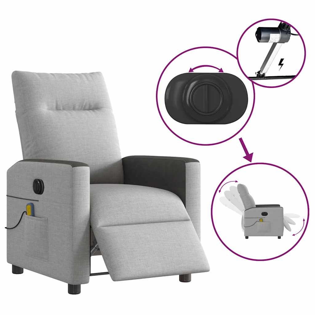 Massagestoel elektrisch verstelbaar stof wolk grijs is nu te koop bij PeponiXL, paradijselijk wonen!