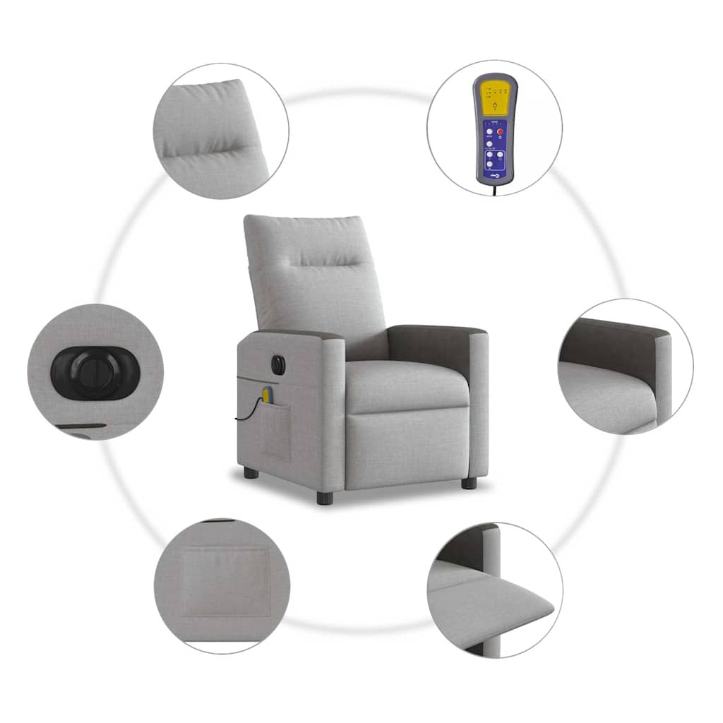 Massagestoel elektrisch verstelbaar stof wolk grijs is nu te koop bij PeponiXL, paradijselijk wonen!