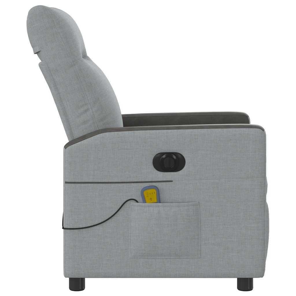 Massagestoel elektrisch verstelbaar stof lichtgrijs is nu te koop bij PeponiXL, paradijselijk wonen!