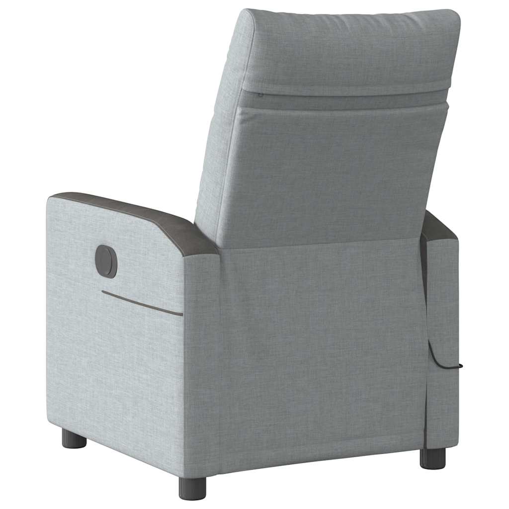 Massagestoel elektrisch verstelbaar stof lichtgrijs is nu te koop bij PeponiXL, paradijselijk wonen!