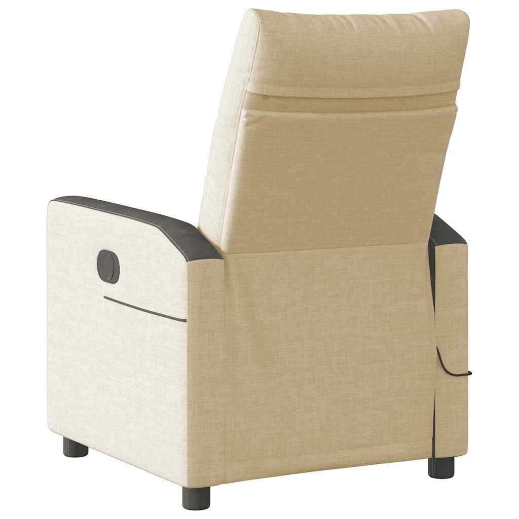 Massagestoel elektrisch verstelbaar stof crèmekleurig is nu te koop bij PeponiXL, paradijselijk wonen!