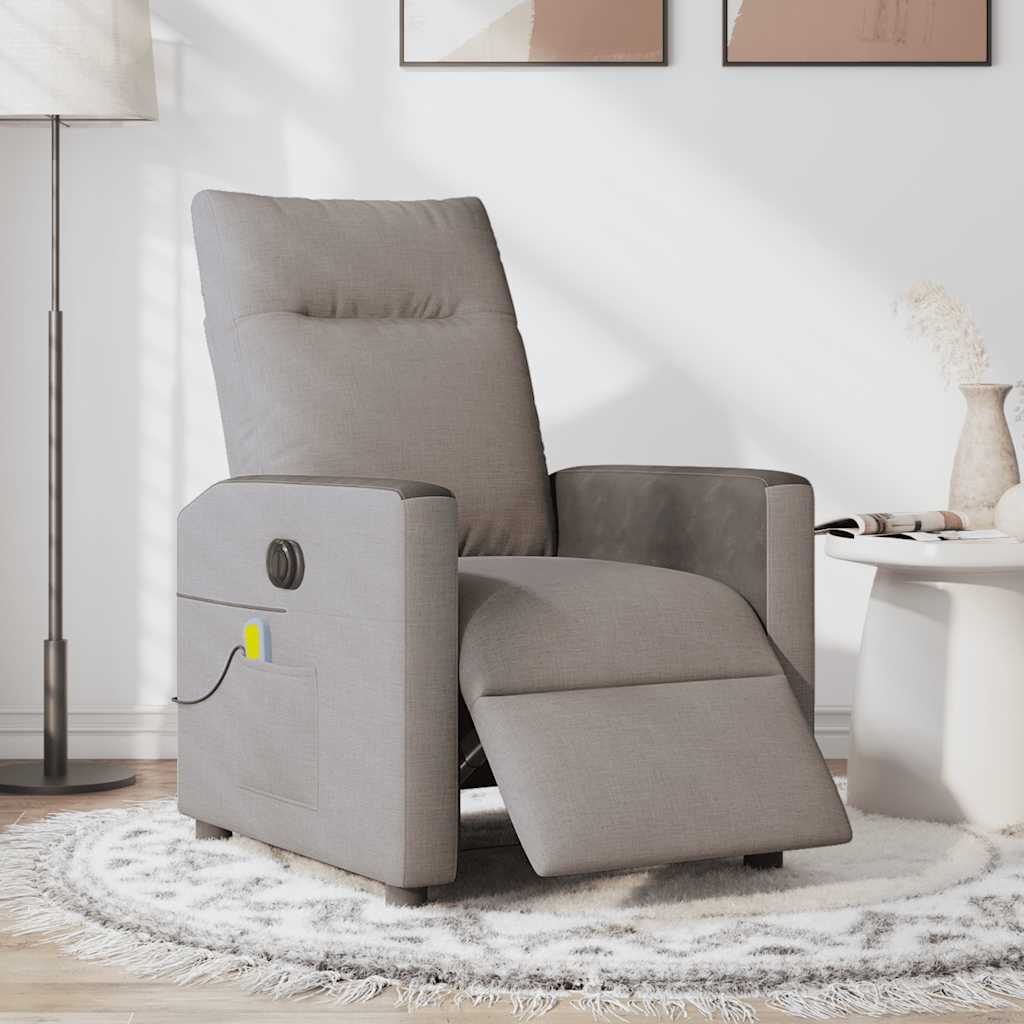 Massagestoel elektrisch verstelbaar stof taupe is nu te koop bij PeponiXL, paradijselijk wonen!
