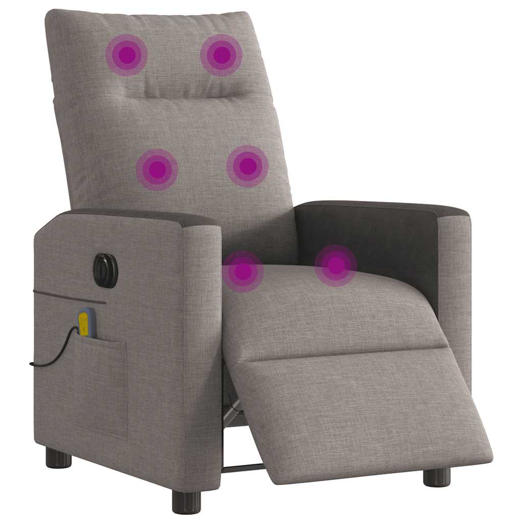 Massagestoel elektrisch verstelbaar stof taupe is nu te koop bij PeponiXL, paradijselijk wonen!