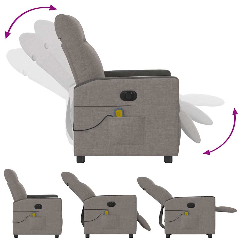 Massagestoel elektrisch verstelbaar stof taupe is nu te koop bij PeponiXL, paradijselijk wonen!