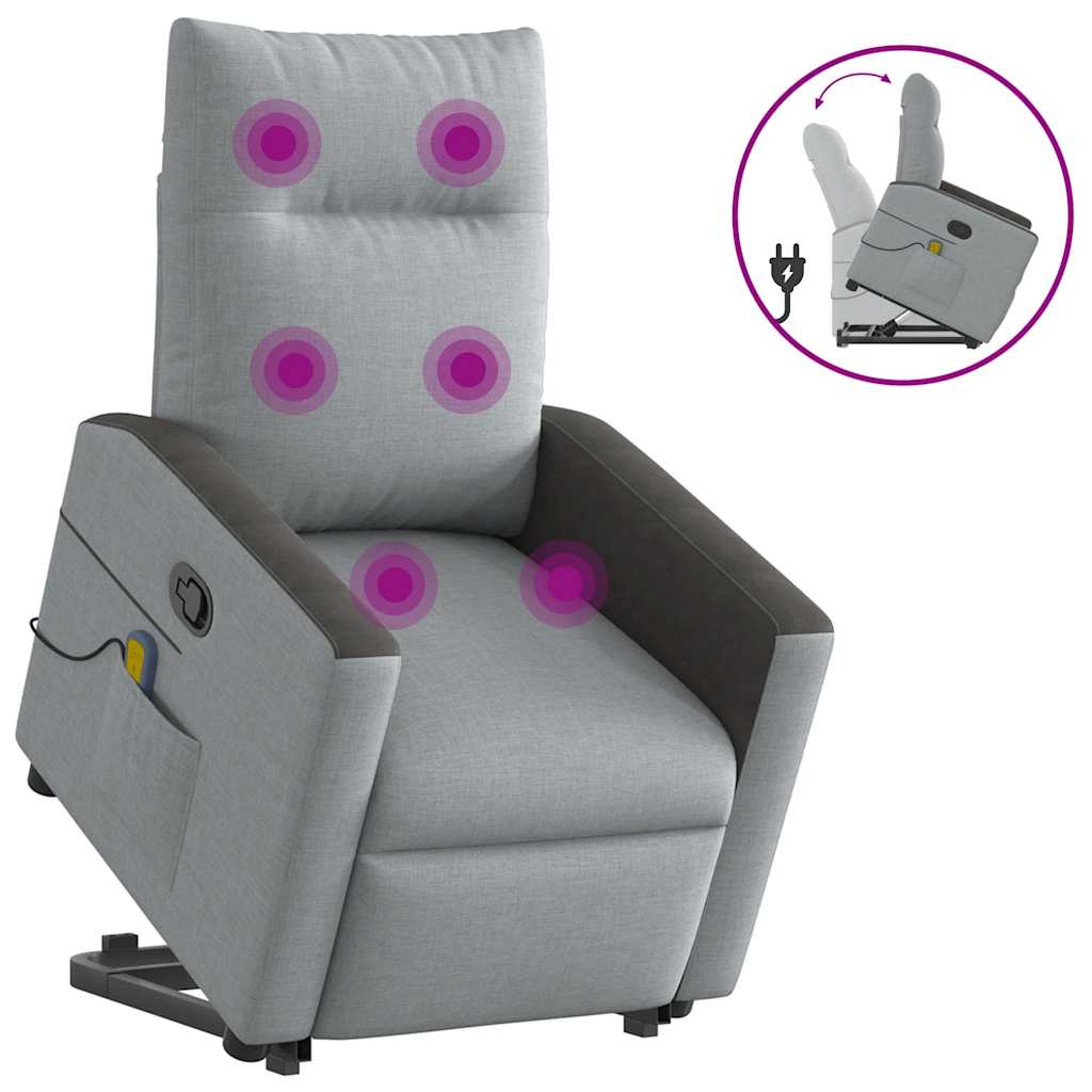 Sta-op-massagestoel verstelbaar stof lichtgrijs is nu te koop bij PeponiXL, paradijselijk wonen!