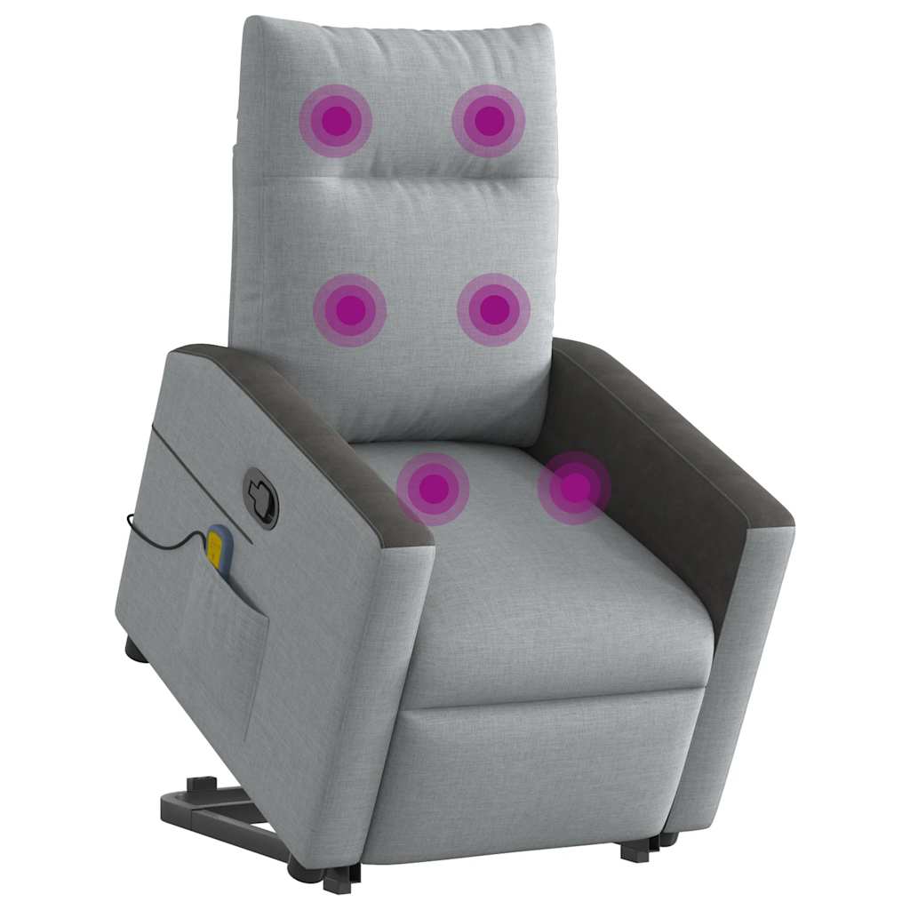 Sta-op-massagestoel verstelbaar stof lichtgrijs is nu te koop bij PeponiXL, paradijselijk wonen!
