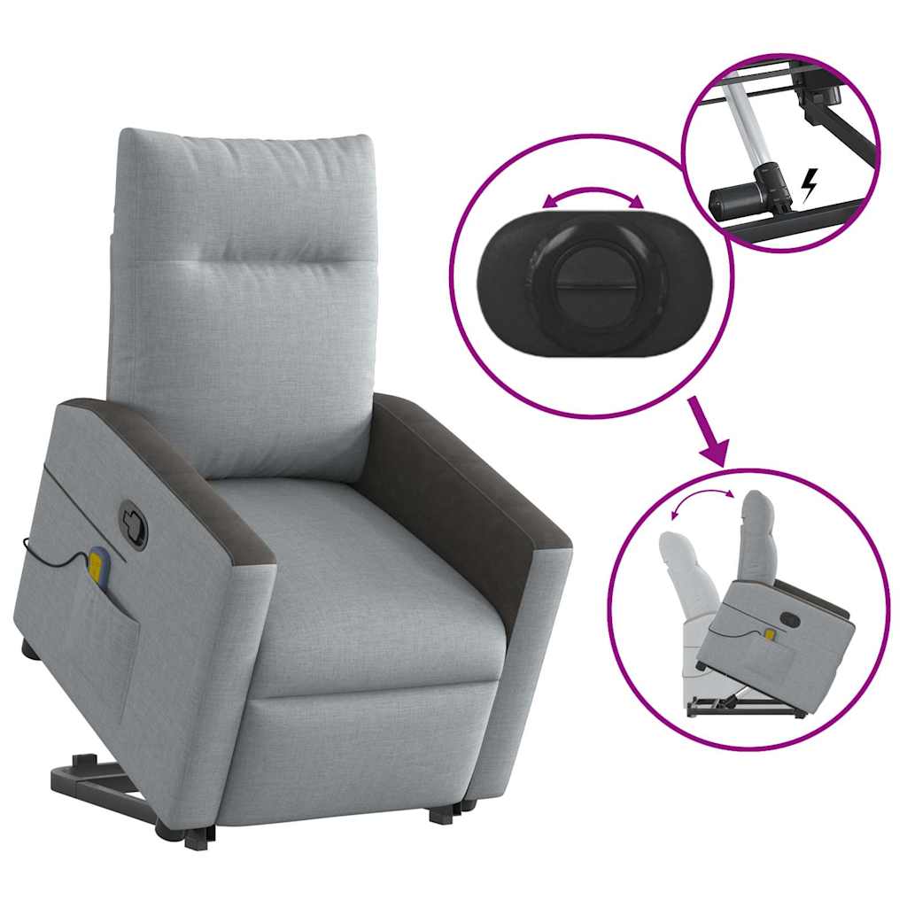 Sta-op-massagestoel verstelbaar stof lichtgrijs is nu te koop bij PeponiXL, paradijselijk wonen!