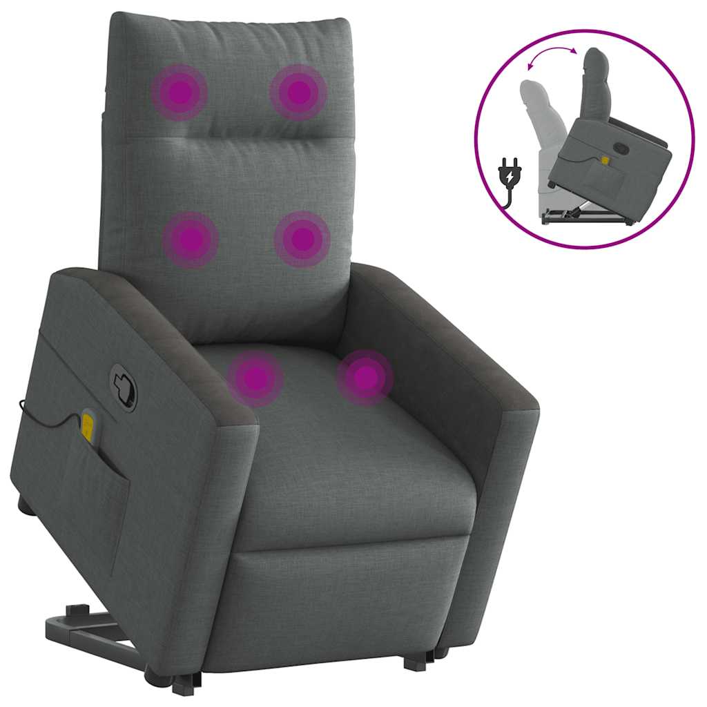 Sta-op-massagestoel verstelbaar stof donkergrijs is nu te koop bij PeponiXL, paradijselijk wonen!