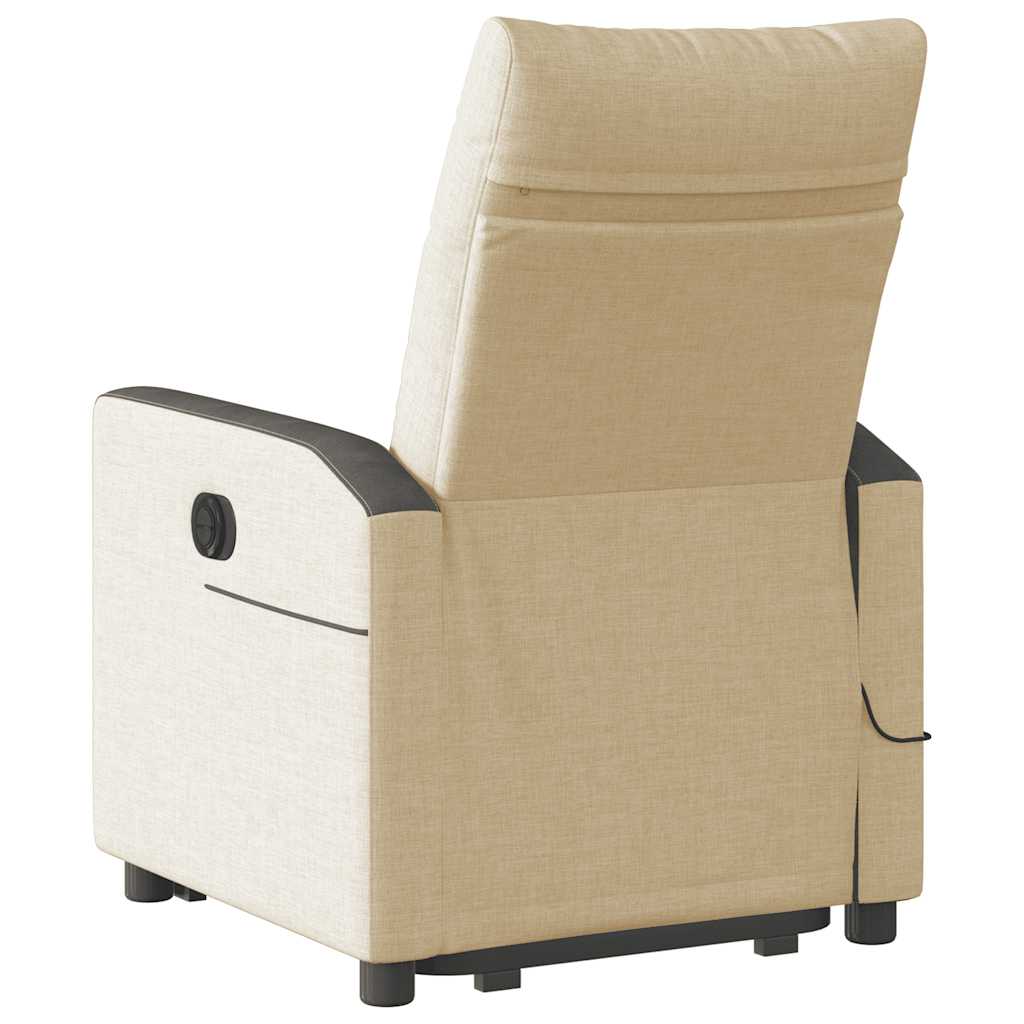 Sta-op-massagestoel verstelbaar stof crèmekleurig is nu te koop bij PeponiXL, paradijselijk wonen!