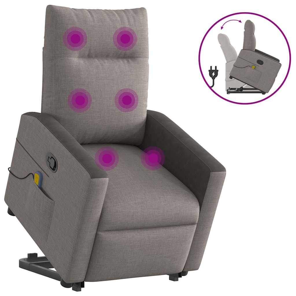 Sta-op-massagestoel verstelbaar stof taupe is nu te koop bij PeponiXL, paradijselijk wonen!