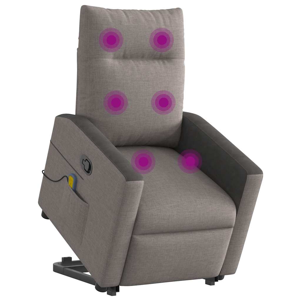Sta-op-massagestoel verstelbaar stof taupe is nu te koop bij PeponiXL, paradijselijk wonen!