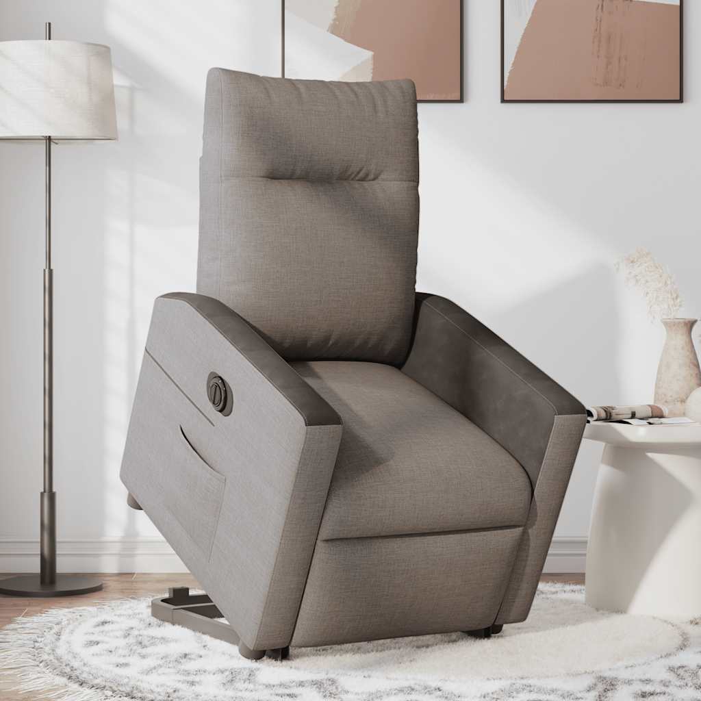 Sta-op-stoel elektrisch verstelbaar stof taupe is nu te koop bij PeponiXL, paradijselijk wonen!
