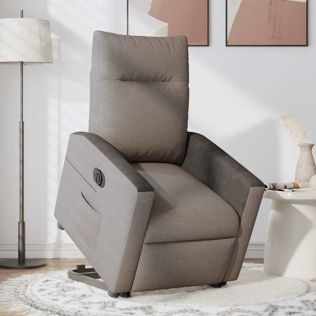 Sta-op-stoel elektrisch verstelbaar stof taupe is nu te koop bij PeponiXL, paradijselijk wonen!