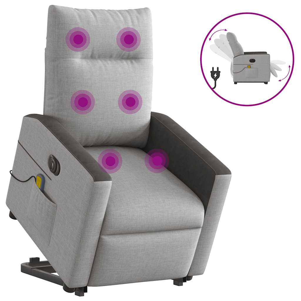Sta-op-massagestoel elektrisch verstelbaar stof wolk grijs is nu te koop bij PeponiXL, paradijselijk wonen!