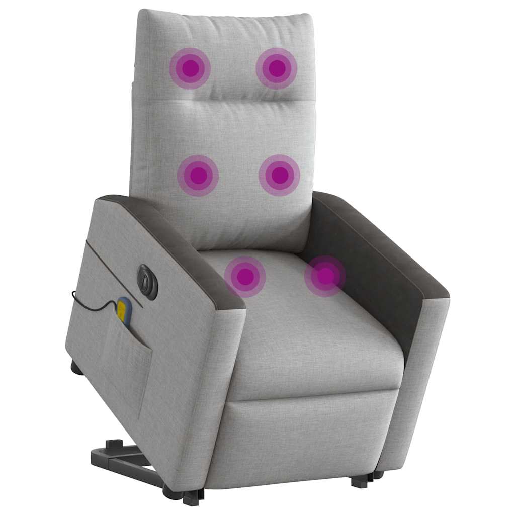 Sta-op-massagestoel elektrisch verstelbaar stof wolk grijs is nu te koop bij PeponiXL, paradijselijk wonen!
