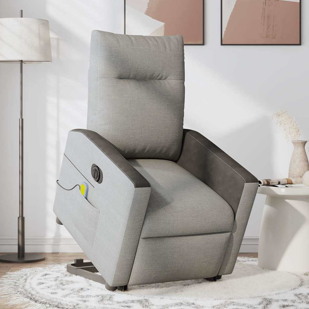 Sta-op-massagestoel elektrisch verstelbaar stof wolk grijs is nu te koop bij PeponiXL, paradijselijk wonen!