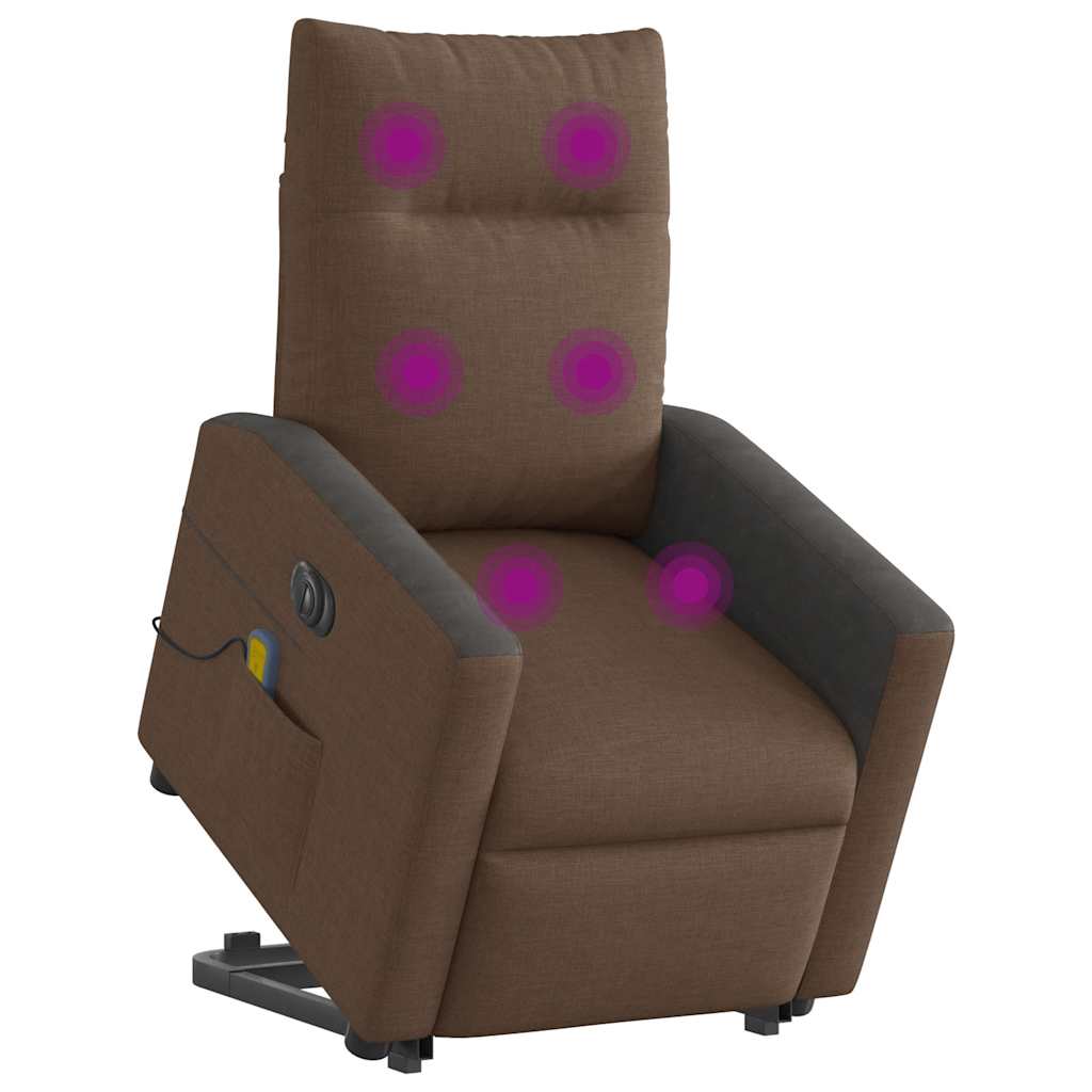 Sta-op-massagestoel elektrisch verstelbaar stof bruin is nu te koop bij PeponiXL, paradijselijk wonen!