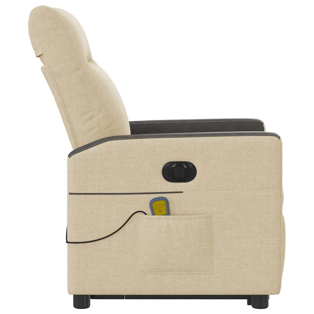 Sta-op-massagestoel elektrisch verstelbaar stof crèmekleurig is nu te koop bij PeponiXL, paradijselijk wonen!