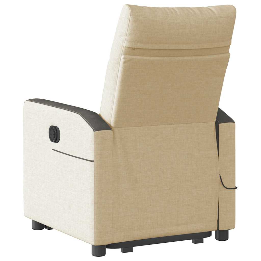 Sta-op-massagestoel elektrisch verstelbaar stof crèmekleurig is nu te koop bij PeponiXL, paradijselijk wonen!