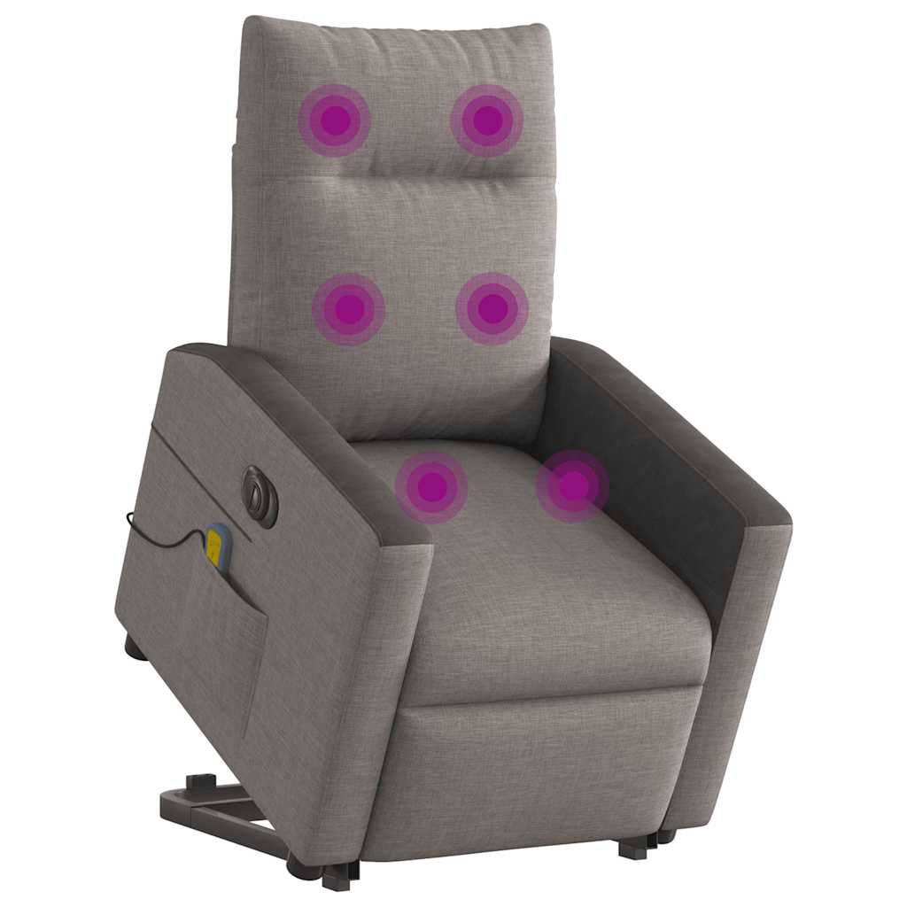 Sta-op-massagestoel elektrisch verstelbaar stof taupe is nu te koop bij PeponiXL, paradijselijk wonen!