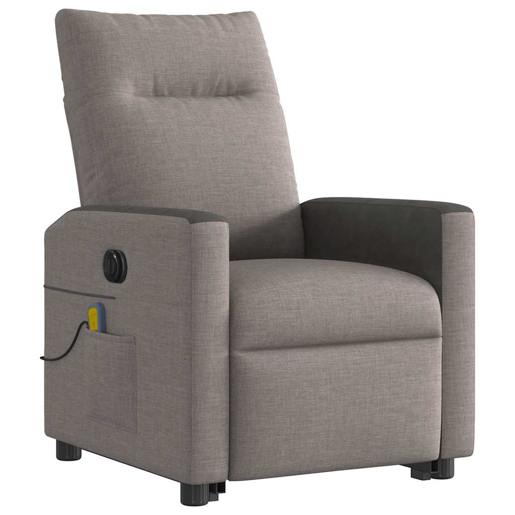 Sta-op-massagestoel elektrisch verstelbaar stof taupe is nu te koop bij PeponiXL, paradijselijk wonen!