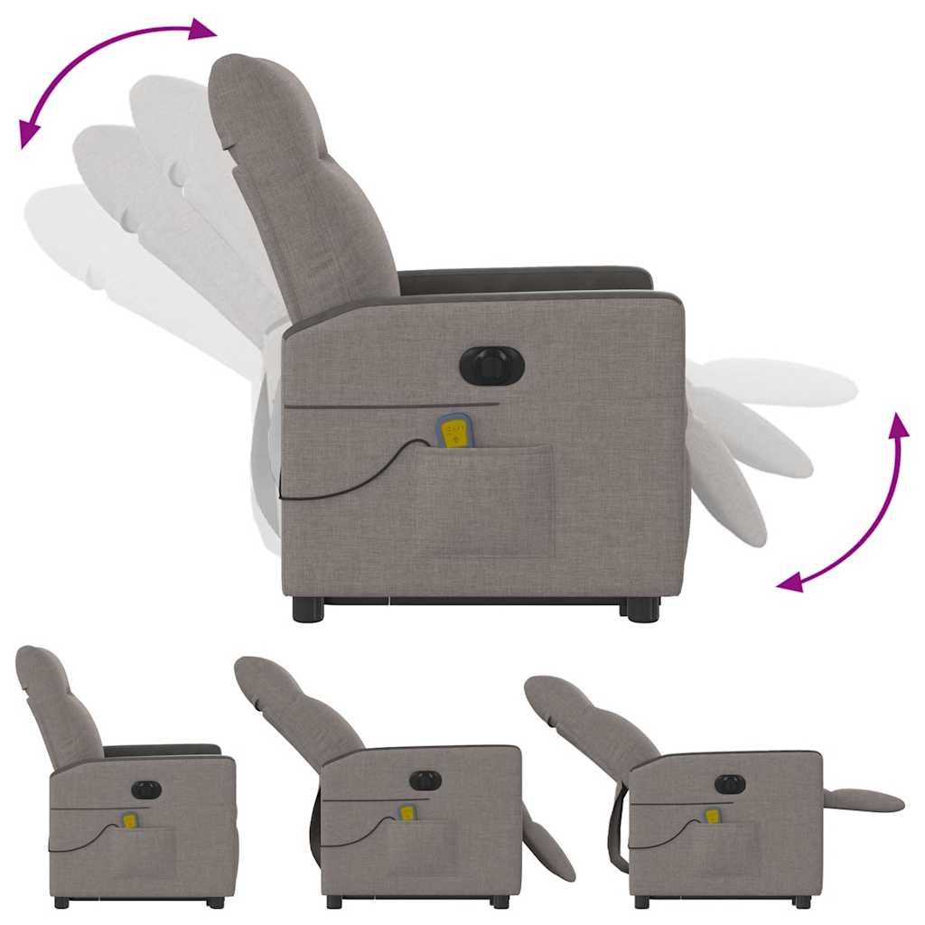 Sta-op-massagestoel elektrisch verstelbaar stof taupe is nu te koop bij PeponiXL, paradijselijk wonen!