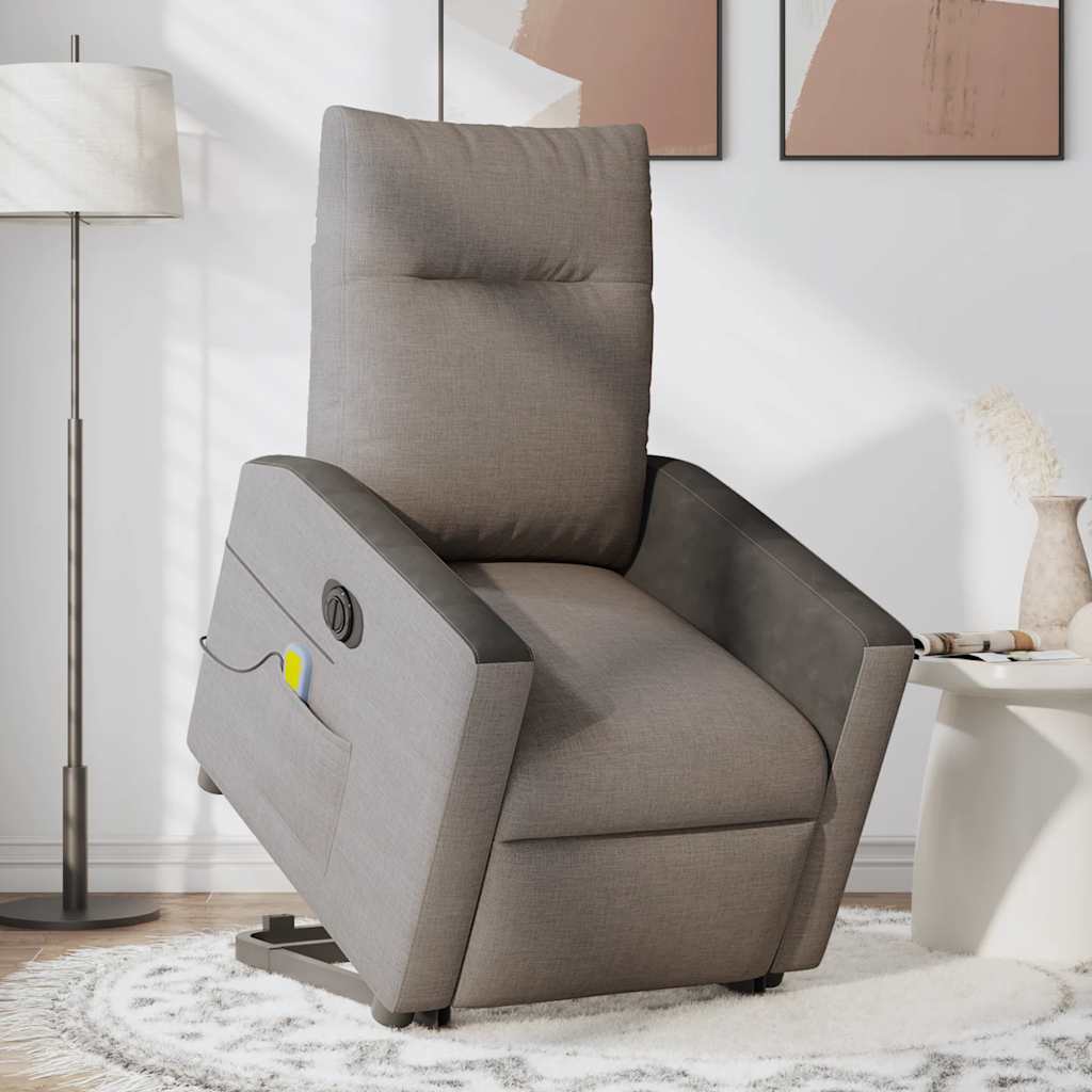Sta-op-massagestoel elektrisch verstelbaar stof taupe is nu te koop bij PeponiXL, paradijselijk wonen!